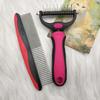 Pet Hair Removal Comb for Cats & Dogs - Comfortable Knot Detangler for Grooming Kittens & Puppies
