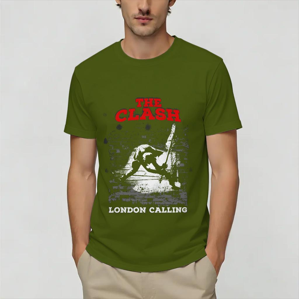 Novelty Vintage The Clash TShirt for Unisex Round Collar Cotton T Shirts Short Sleeve Tee Shirt Summer Clothes