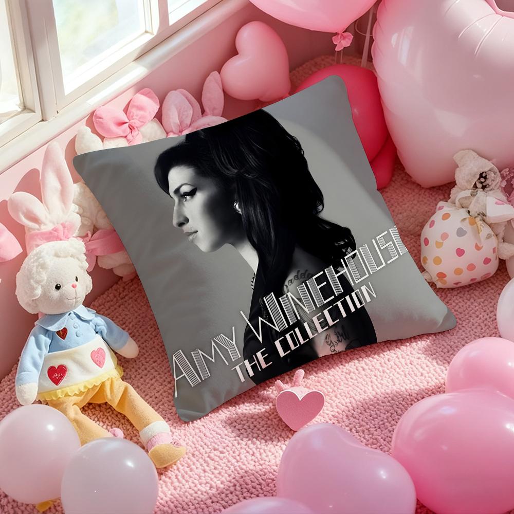 Singer Star A-Amy Winehouse Cushion Cover Pattern Printed Pillowcase for Living Room Sofa Cushion Cover & Bedroom Decor