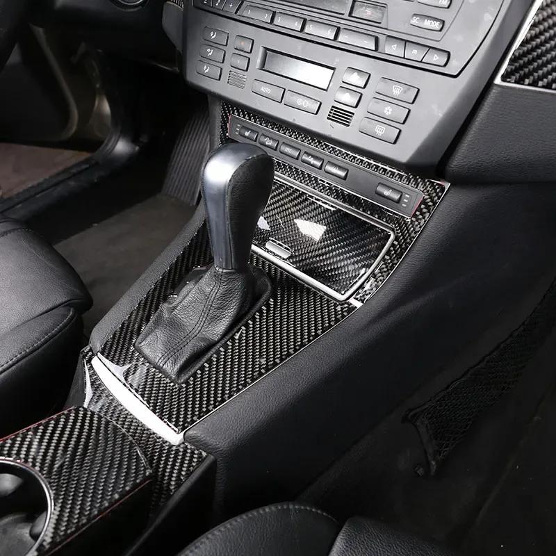 For BMW X3 E83 2006-2010 Carbon Fiber Protection Car Central Control Gear Panel Cover Trim Sticker Car Interior Accessories