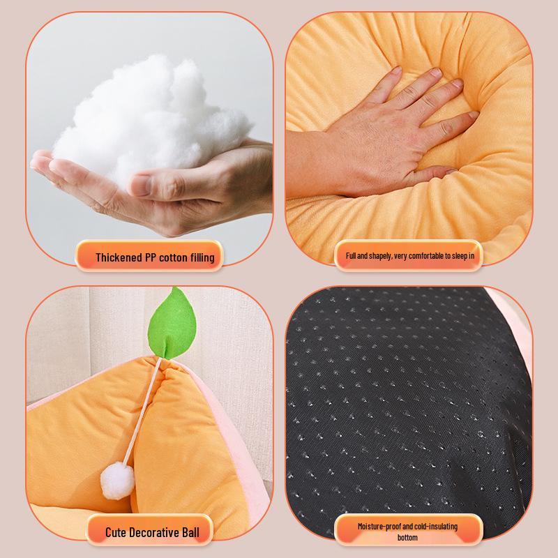 All-Season Avocado-Shaped Semi-Closed Cat & Dog Bed
