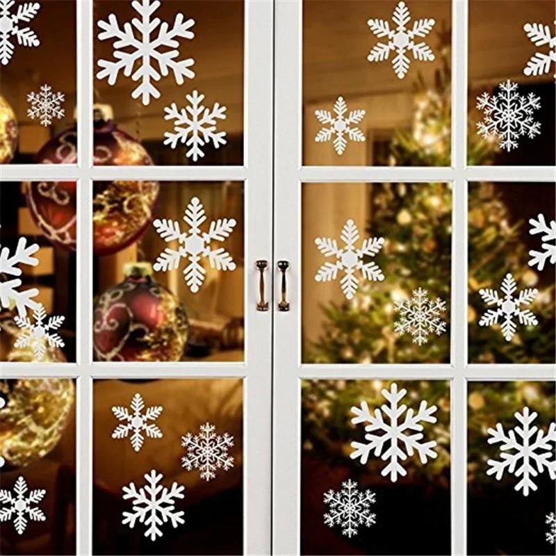 Fenster Weihnachtsaufkleber Cartoon Abnehmbarer Weihnachtsmann Schneemann Heimdekoration PVC Aufkleber Kleber Neujahr Glas Wandbild Partydeko