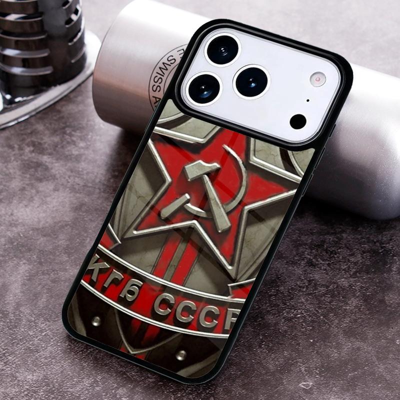 lenin Soviet Union flag Bling Cute Phone Case for iPhone 17 16 15 Pro Max Air 14 13 12 11 Plus Shockproof Capa Cover