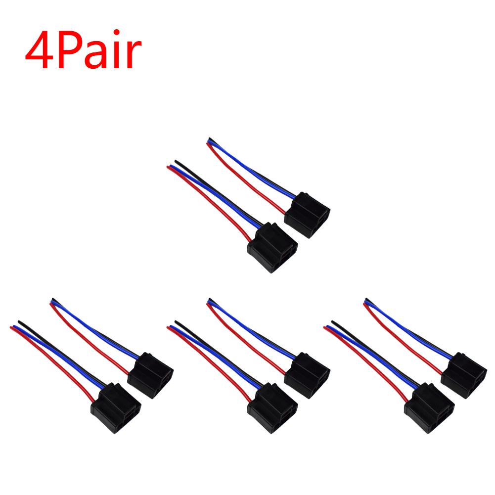 1/2/3/4Pair Wiring Harness Socket Headlight Fog Lamp Female Connector Universal for 9003 H4 Bulb Socket Accessories for Vehicles