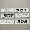 For Peugeot 308 307 301 Car Sticker Emblem Badge Logo Rear Trunk Hood Auto Decal Black Chrome Lettering Exterior Accessories
