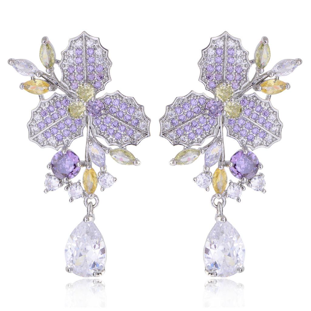 Geometric Pearl Drop Earrings With Cubic Zirconia For Elegant Women