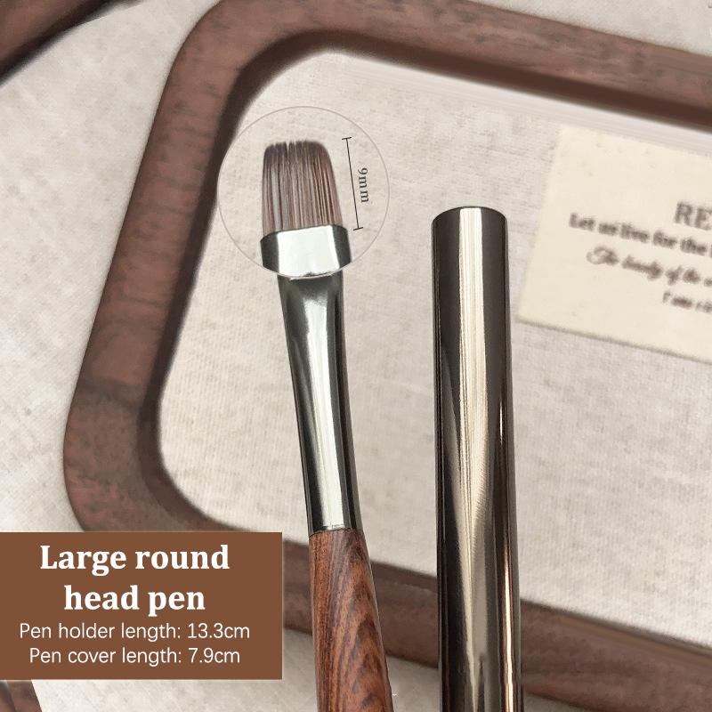 Multi-type Walnut Wood UV Gel Painting Pen With Cover Nail Art Smudge Gradient Drawing Liner Brush Detail Manicure Tool