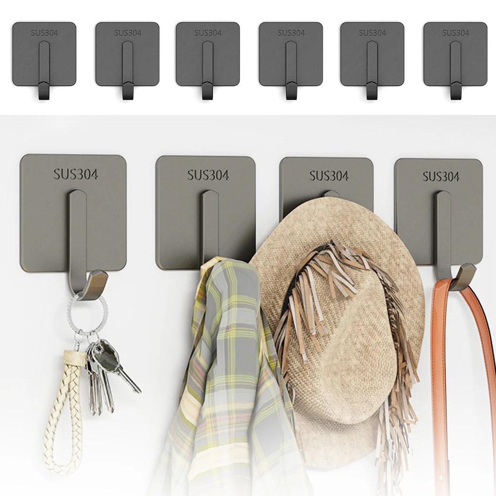 Suction Cup Hooks Stainless Steel Adhesive Wall Hooks Hooks for Bathroom Room Clothes Hats Hanger Kitchen Storage Robe Hook