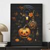 Halloween 5D DIY Diamond Art Painting Kit Pumpkin Candle Decor Home Wall Art Craft Handmade Gift for Autumn Festive Holiday Decoration