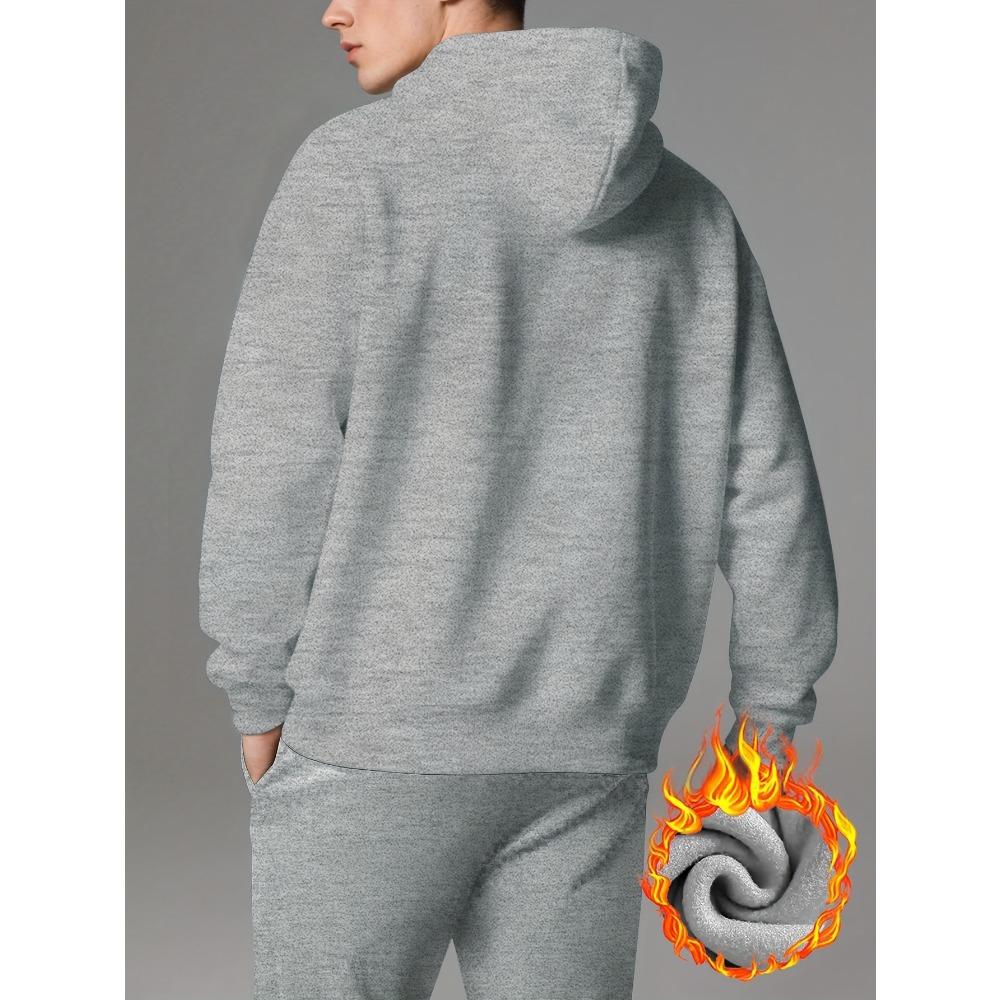 Fashionable Men's Thick Sportswear and Pants Set, Unique Print Suitable for Sports and Casual Street Style, Suitable for Both Men and Women