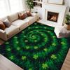 St. Patrick's Day Area Rug Green Clover Shamrock Bowknot Print Home Decor Living Room Carpet Soft Non-Slip Mat Holiday Gift