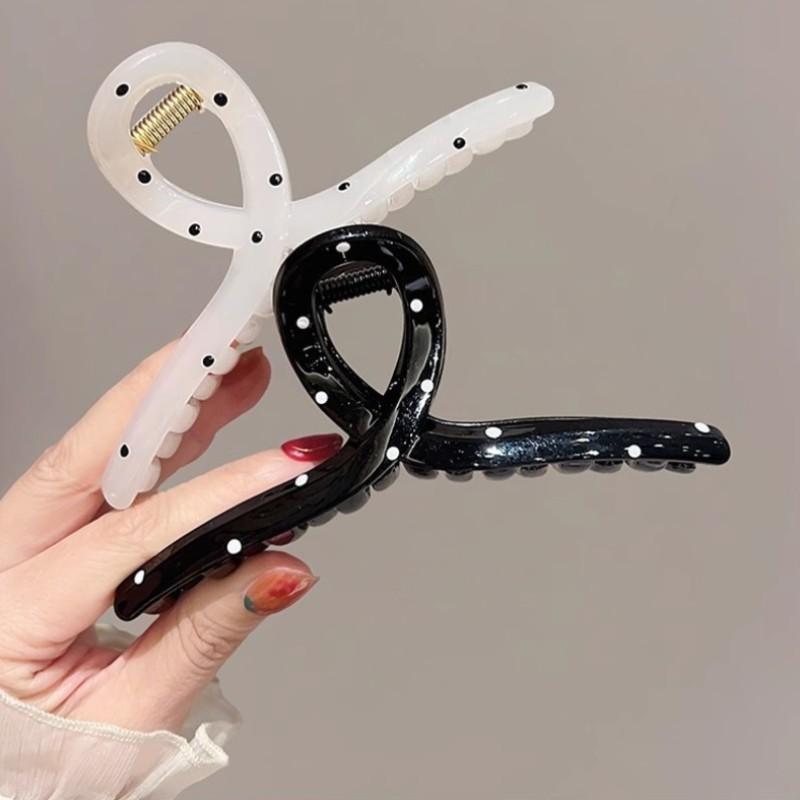 Black White Bowknot Hair Claw for Women Korean Elegant Bow Hair Clips Crab Hairpins Barrette Girl Hair Accessories