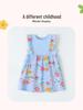 Summer Girls' Cartoon Lace Princess Dress - European American Style, Round Neck