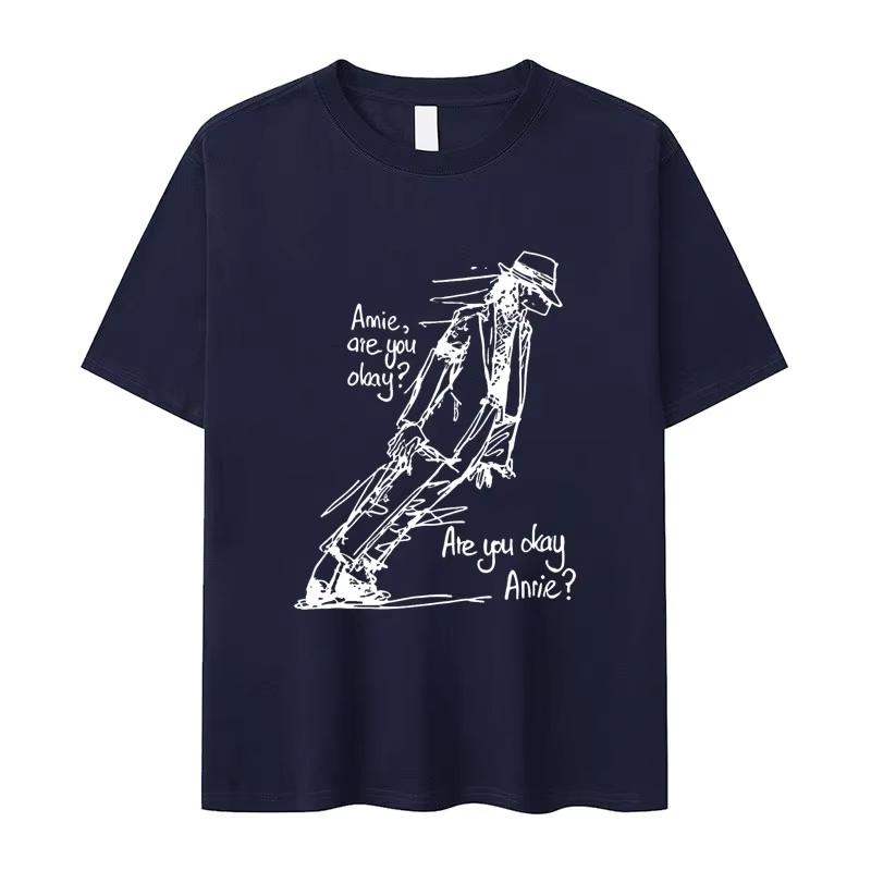 2026 Neues Klassisches Michael Jackson Are You Okay Print Punk Rock Mode T-Shirt Unisex Kleidung Damen Baumwolle Gemütlich Sommer T-Shirt