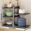 5 Tier Pots Pans Organizer for Under Cabinet Adjustable Rustproof Cabinet Storage for Big Stockpots Castiron Pans Heavy Cookware