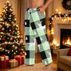 Men's Stylish Casual Plush Pajama Pants with Christmas Print, Sleepwear for Holiday