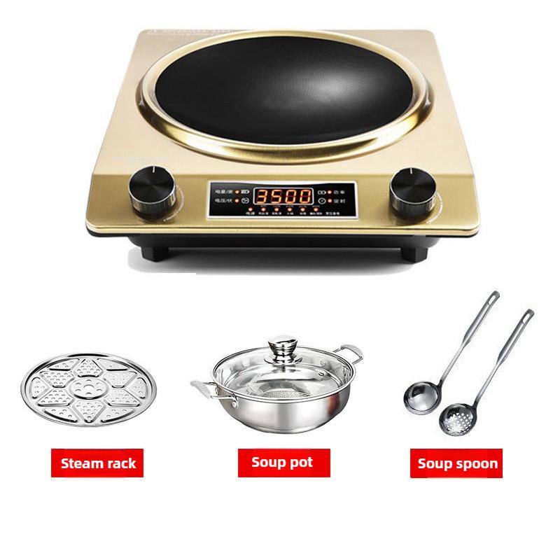 3500W Commercial High Power Concave Electromagnetic Stove Hotpot Stir Frying Induction Cooker Home Kitchen Cooking Appliances