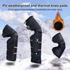 1 Pair Leg Braces Legs Warmers Warm Thick Plush Windproof Anti-cold Elastic Adjustable Unisex Waterproof Riding Motorcycle Skiing Winter Kneepads