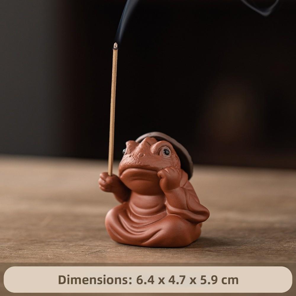Zen Chinese Style Tabletop Incense Base Toad Fairy Ceramic Toad Censer Holder For Household Aroma