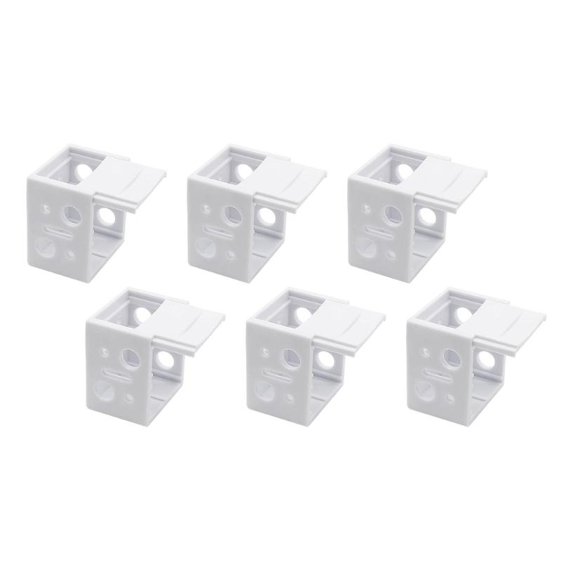 6Pieces White Color Mounting Brackets Blind Brackets Rustproof Headrail Track End Holder for Window Blinds Headrail 1