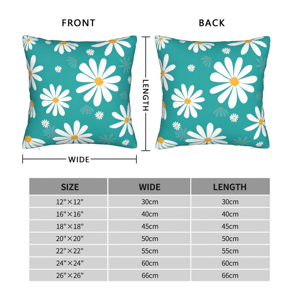 White Daisy Floral Pattern Pillowcases Morden Pillow Case For Sofa Home Decoration Design Pillow Cover