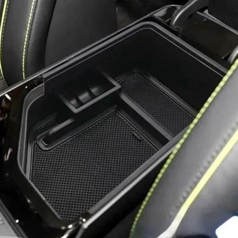 For Kia EV6 - ABS Black Car Armrest Box Tray Organizer Box Mobile Phone Storage Box Car Accessories LHD & RLD