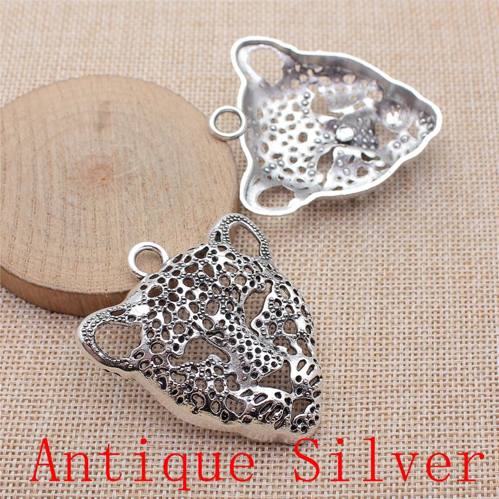 Tiger Lion Wolf Fox Charms Pendant For Bracelet Necklace Jewelry Making Craft Findings