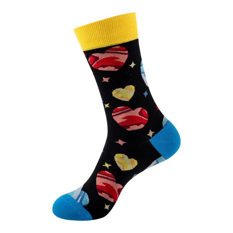 Stylish Four-Leaf Clover Socks Women Men Mid-Calf Crew Cotton Blend Trendy Casual Fashion