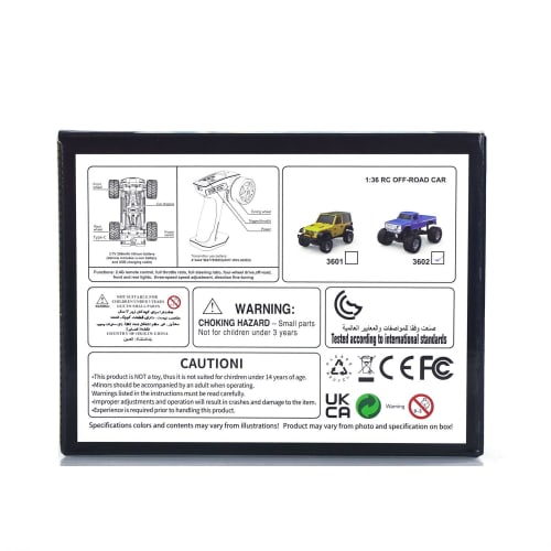 Wheelfun JABAILE 3602 1/36 Scale 4WD 2.4G RC Off-Road Vehicle, Mini Crawler, LiPo Battery, Light, RTR, RC Toy, Model, Gift, Hobby Model