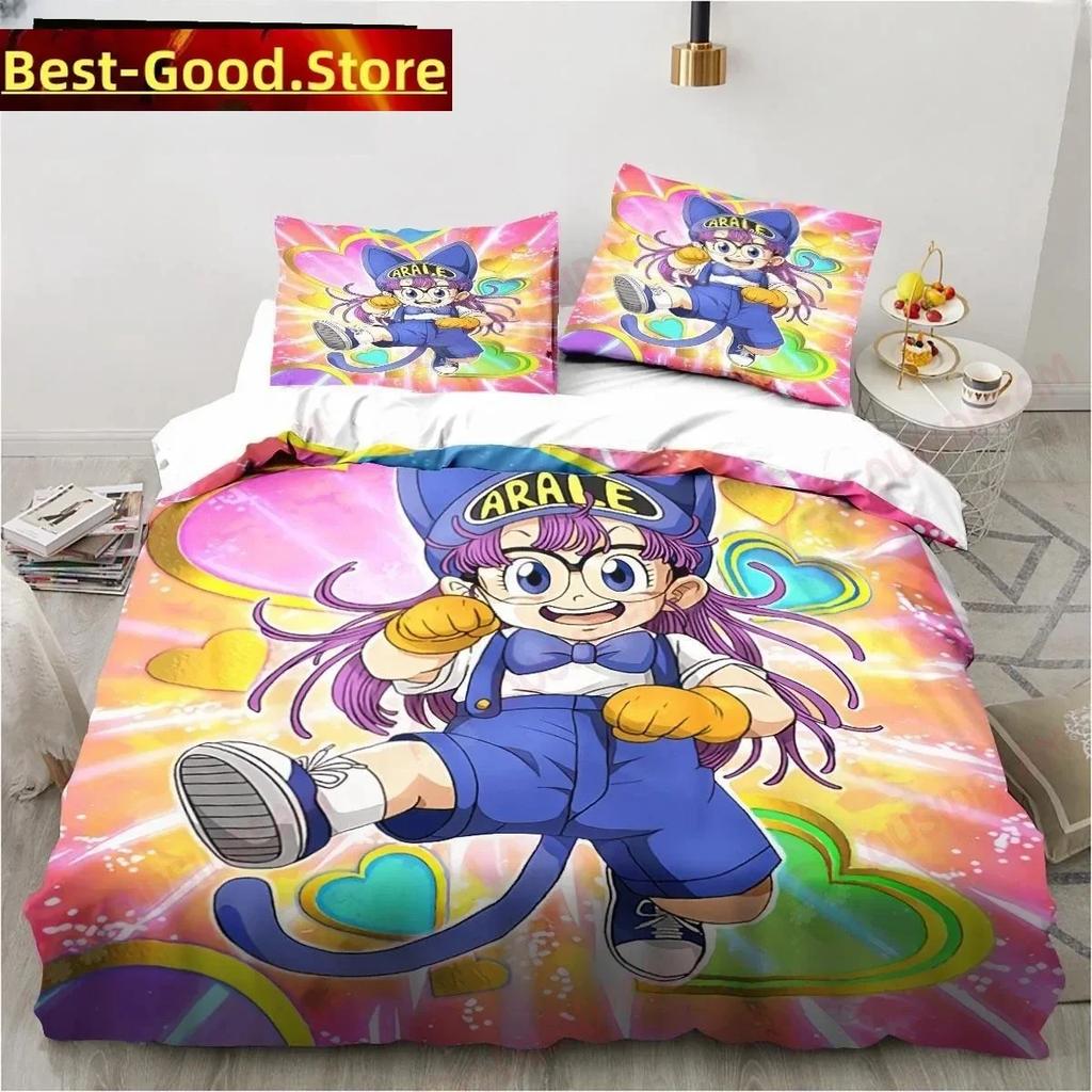 New Adorable Lovely Carton DR S-Slump Arale Anime Beding Set Shet King Twin Double Child Beding Set Mircofiber or Polyester Soft Duvet Cover