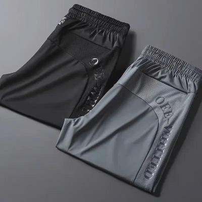 2024 Men's Ice Silk Quick-Dry Summer Pants - Lightweight, Elastic, Loose Fit, Sport & Leisure Trousers