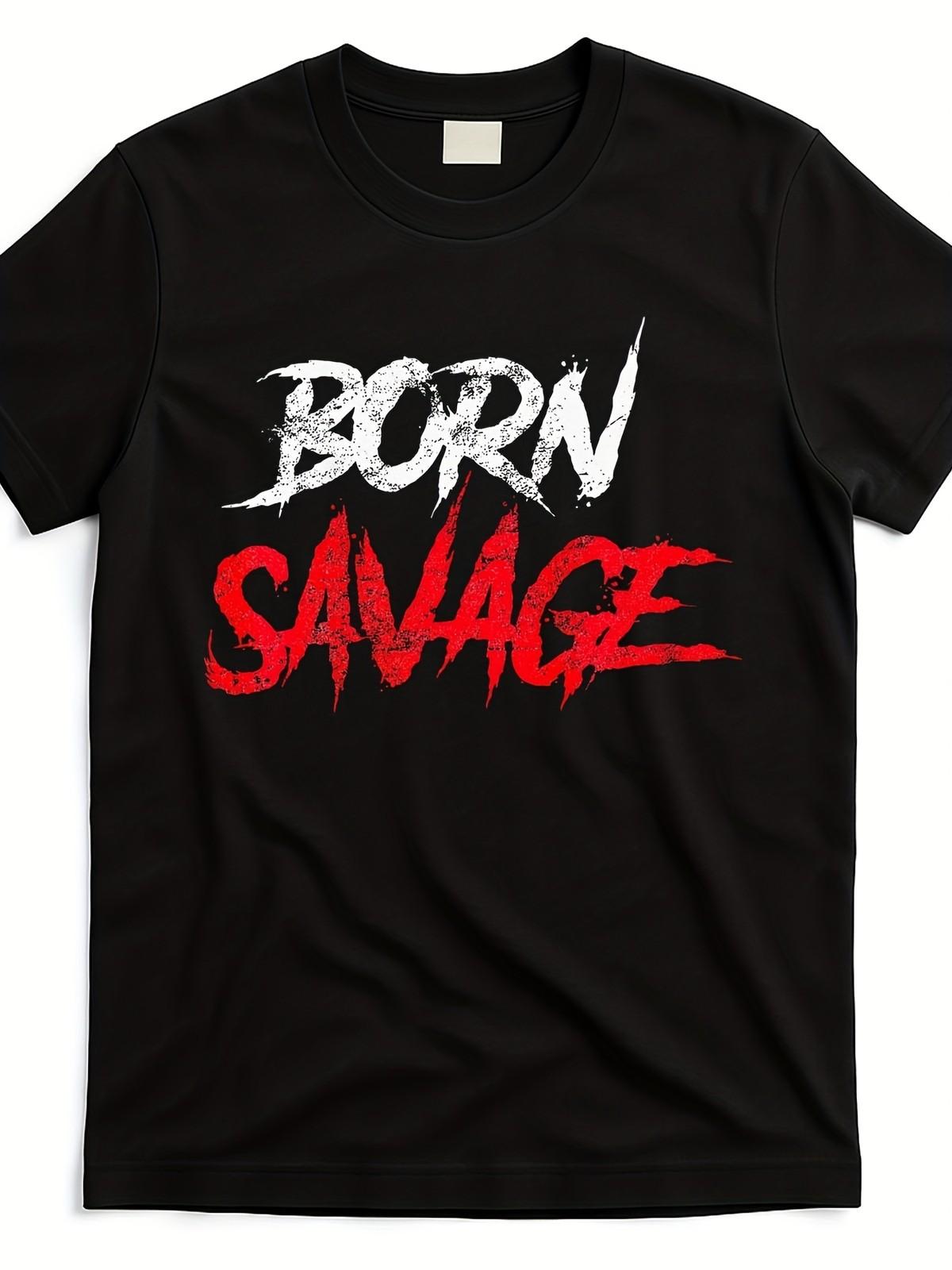 Born Savage Unisex Savage Graphic T-Shirt - 220GSM Heavyweight Pure Cotton, Sh S разноцветный