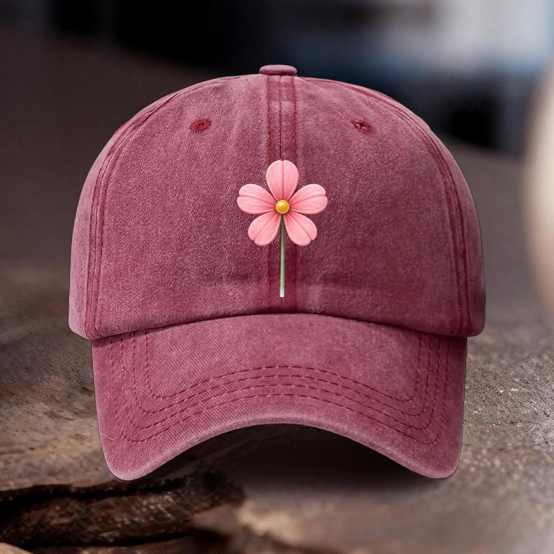 Pc Adjustable Hat with Pink Cherry Blossom Print Unisex Outdoor Sport Style Ideal Gift for Wedding Party Birthday Racing T