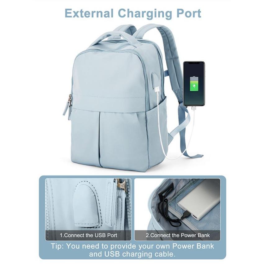 Laptop-Rucksack für Damen, 15,6 Zoll, für College, Arbeit, Reisen, Business-Computer-Rucksack mit USB-Anschluss, lässiger Tagesrucksack für Lehrerinnen und Krankenschwestern