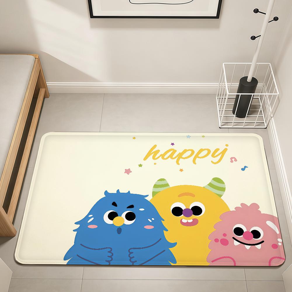 

Cute cartoon animal kitten graffiti Home Bedside Rug Kitchen Bath Floor Mat Hallway Balcony Carpet Entrance Doormat hogar Decor 40cm x 60cm