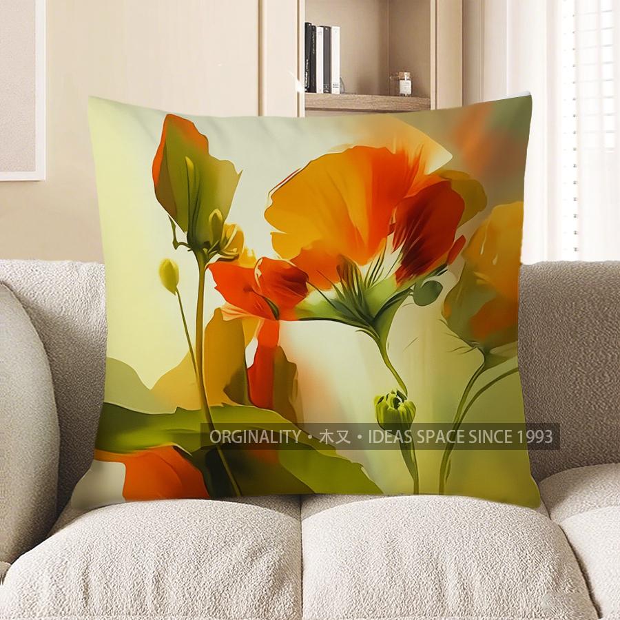 Home Decor Colorful Floral Abstract Pattern Throw Pillow Pattern Cushion Cover Suitable For Sofa Bedroom Car Pillow Cover