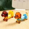 Handgemaakte Glazen Dashond Figuur Transparant Glazen Puppy Beeldje Dashond Sculptuur Woondecoratie