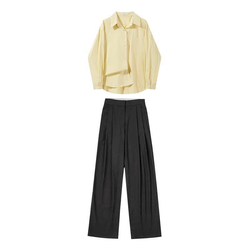 2025 Korean Style Chic Two-Piece Commuting Set - Age-Reducing Early Autumn Outfit