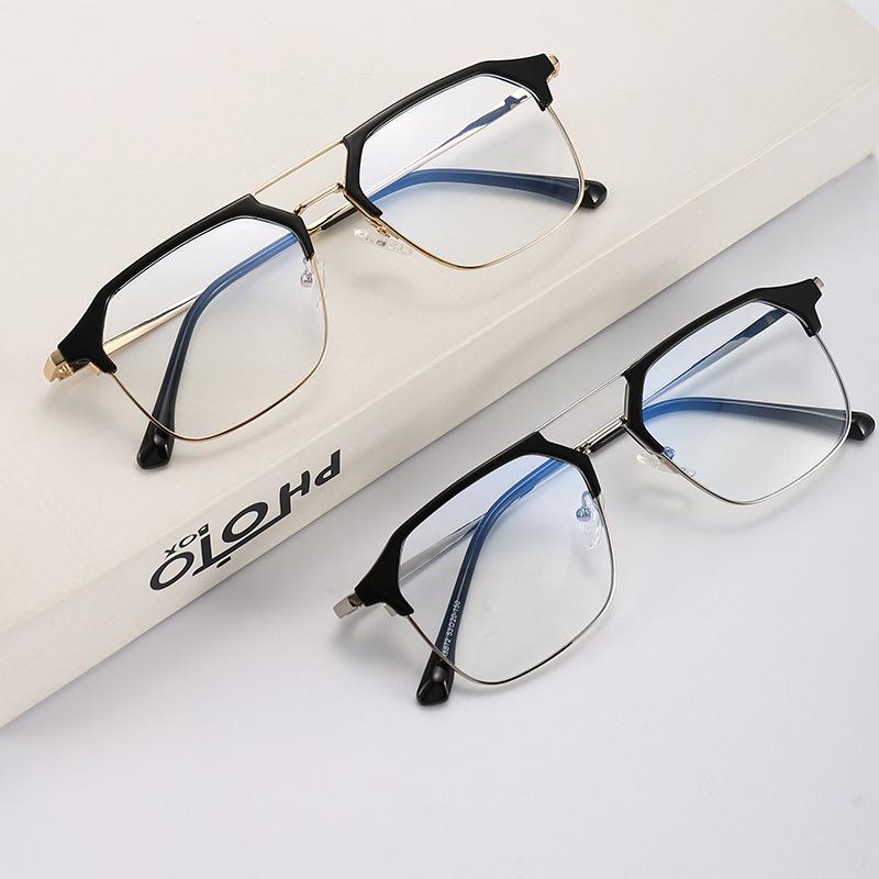 Ochelari cu dioptrii negative cu lentile duble pentru bărbați și femei, ochelari de miopie anti-lumină albastră, ochelari retro pentru vedere de aproape, ochelari de vedere la modă, ochelari cu prescripție