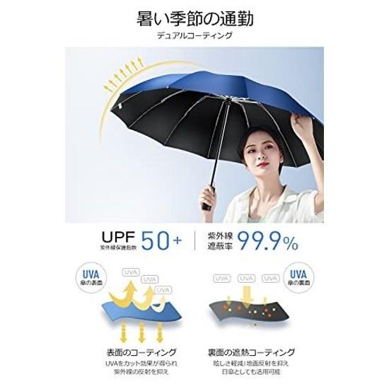 Super Large Size12 Ribs Folding Umbrella One-Touch Automatic Open Close Mens Reverse Wind Resistant Teflon Coating Windproof Water Repellent Durable