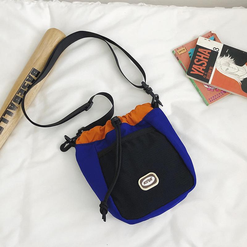 Summer canvas bucket small bag women's and women's travel backpack leisure sports messenger bag mobile phone bag