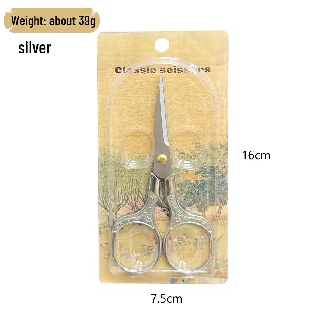 Retro Plum Blossom Embroidery Scissors – Alloy Stainless Steel for Cross Stitch and Handmade Crafts