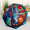 Stained Dragon Wall Art: Vibrant Fantasy Decor for Any RoomUmbrella, Portable 3-Fold Compact Umbrella,Christmas Gift ES474
