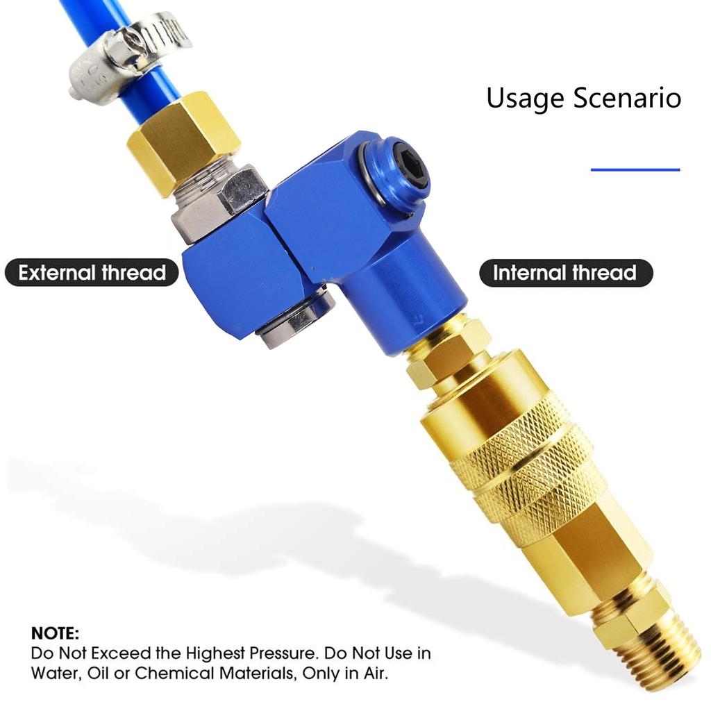 360 Degree Swivel Air Hose Connector Industrial Air Fitting for Pneumatic Tools Enhances Flexibility & Reduce Fatigues