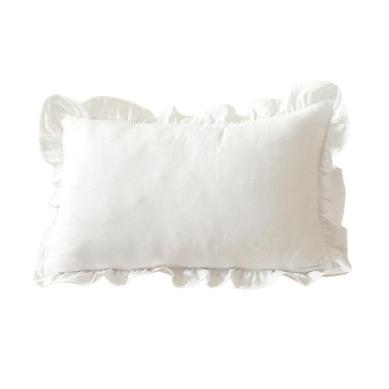 Copricuscino Decorativo a Volant per Divano Letto Quadrato, Federa a Quadri in Cotone con Bordo Arricciato, Cuscini Monocolore 18x18 Pollici 20x12 Copertura Decorativa per