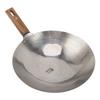 Wooden Handle Frying Pan Fast Heating 304 Stainless Steel Multi Functional Non Stick Stir Fry Pan 28CM