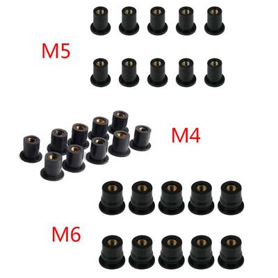 10Pcs Einfache Installation M4/M5/M6 Metric Gummi Gut Mutter Verschluss Motorrad Windschutzscheibe Verkleidung Gugel