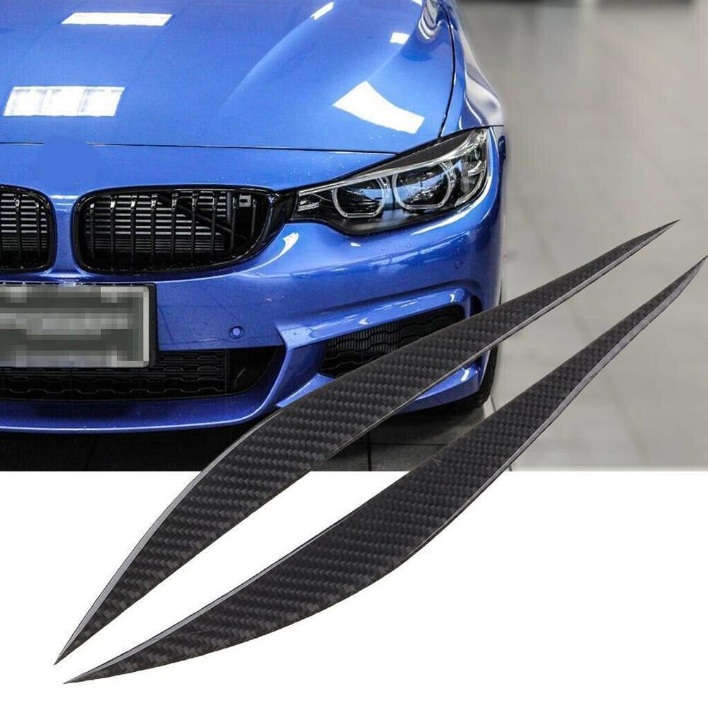 Car Headlight Eyelids Eyebrow For BMW 3 Series F30 328 320i 2012-18 Carbon Fiber