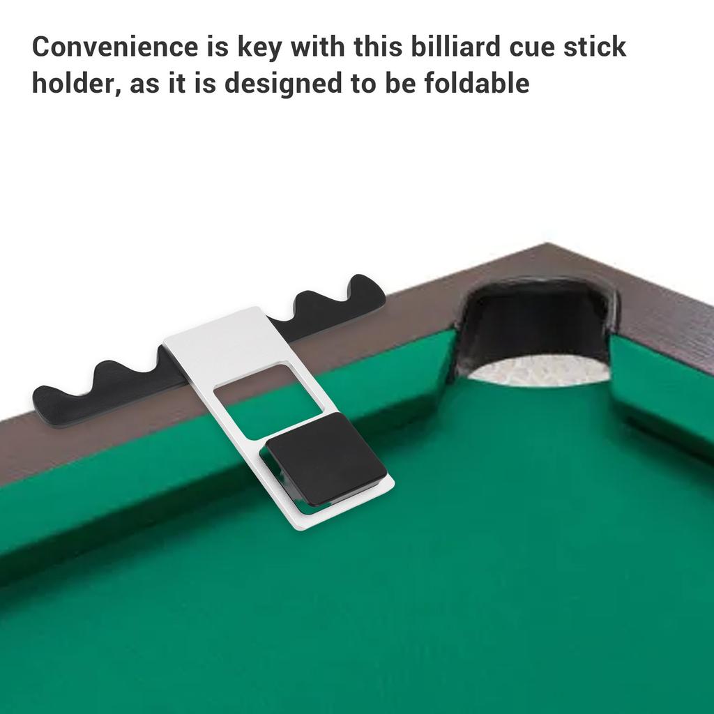 Pool Stick Holder Universal Aluminium Leather Foldable 4 Cue Billiard Cue Holder for Billiard Table Equipment
