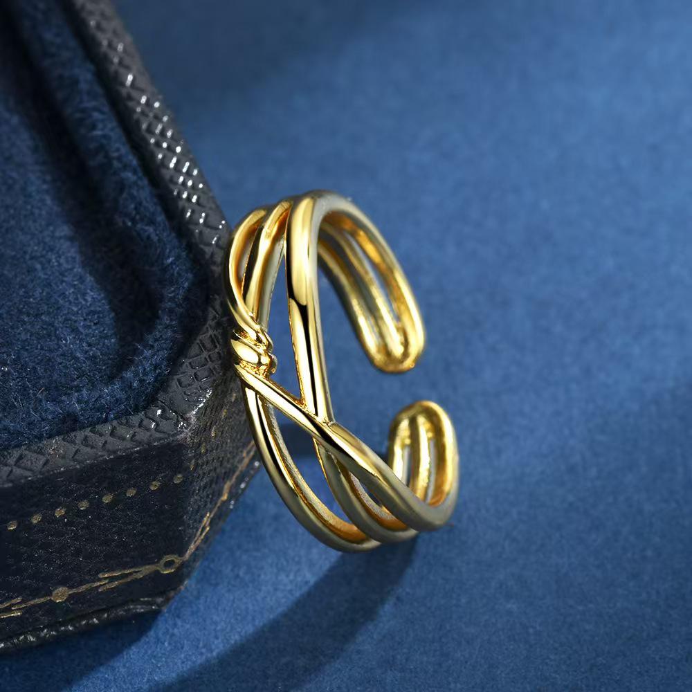 Nischen-Minimalistischer Mehrschichtiger Drahtstrang-Ring – Vielseitiges, Trendiges Design für Damen
